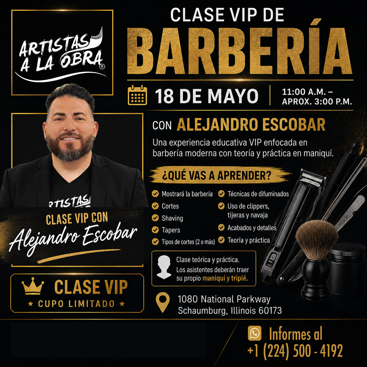 Clase VIP de Barberia con Alejandro Escobar