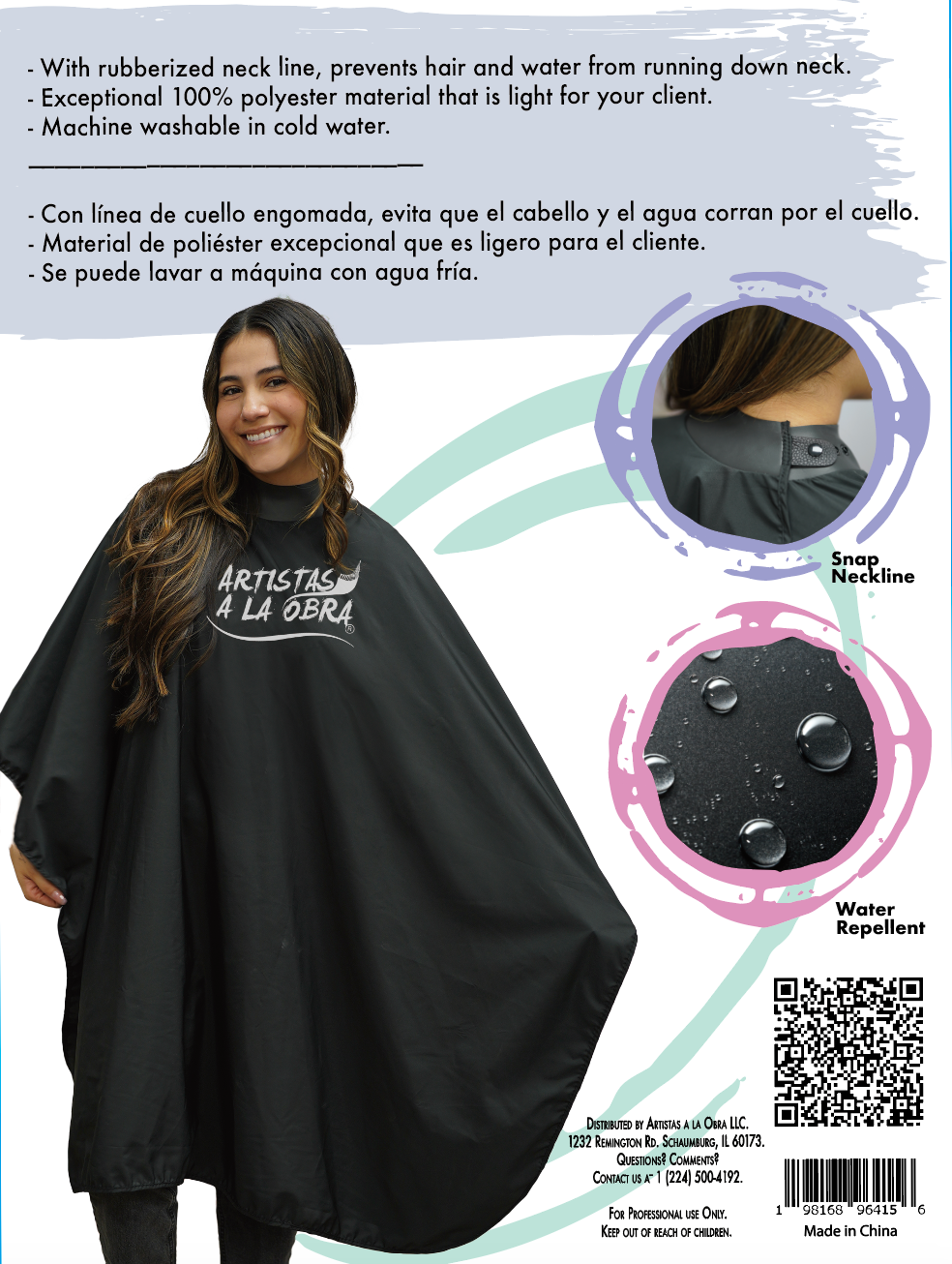 Multipurpose Cape with rubberized neck line