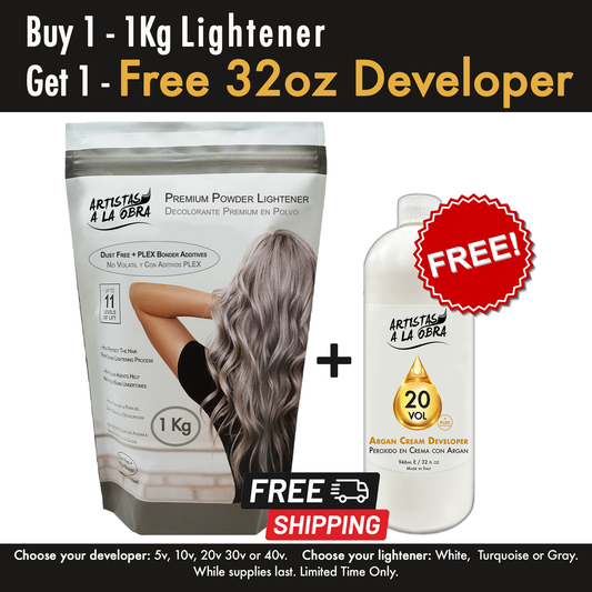 Buy One kg Lightener, Get  One FREE  32oz Developer