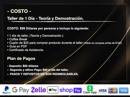 Taller en San Diego, California - Decoloraciones y Plastias Capilares