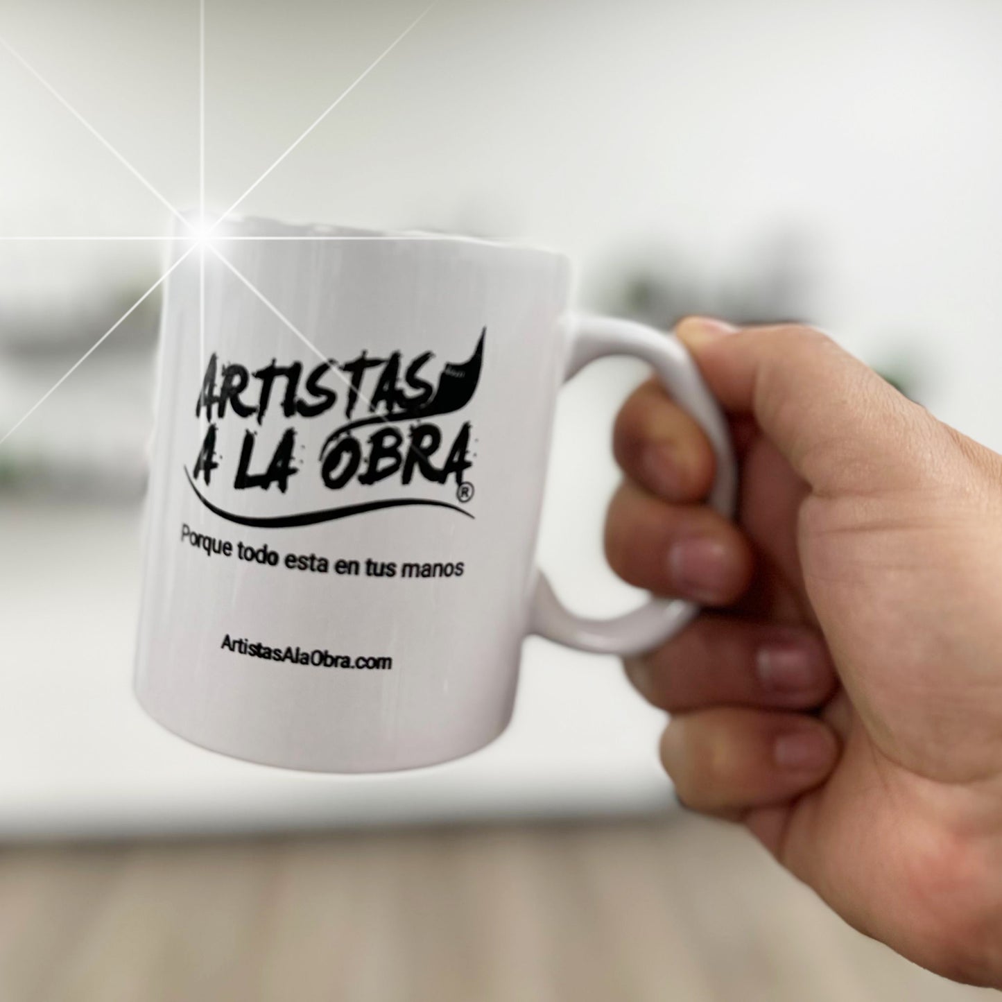 11 oz. Traditional Ceramic Coffee Mugs with Artistas a la Obra Logo