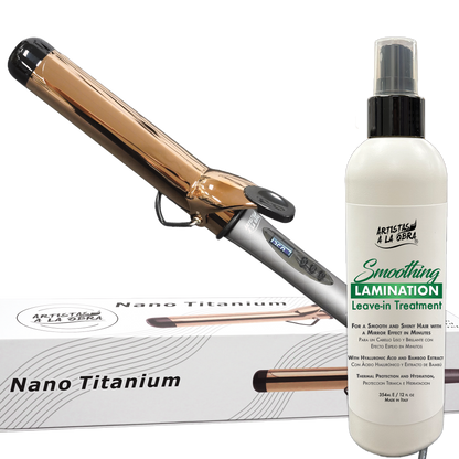 Professional Hair Iron 450°F with Smoothing Lamination Leave-In Treatment