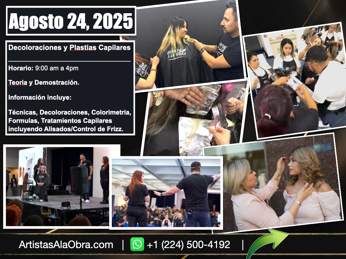 Taller en San Diego, California - Decoloraciones y Plastias Capilares
