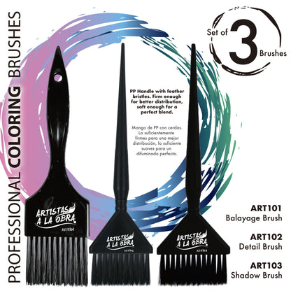 Professional Coloring Brushes - Set of 3