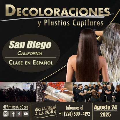 Taller en San Diego, California - Decoloraciones y Plastias Capilares