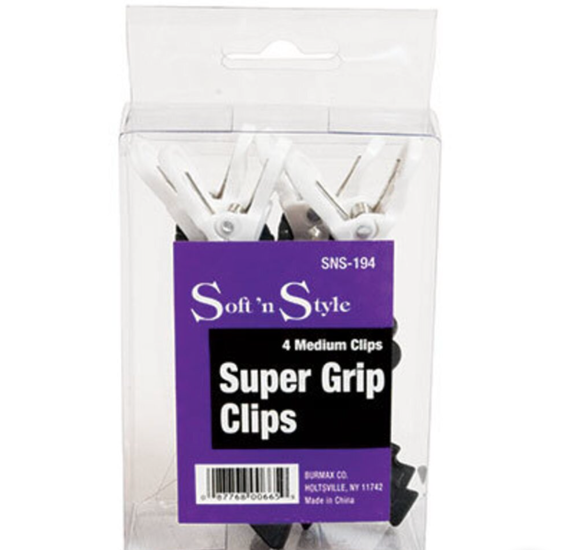 SOFT 'N STYLE SUPER GRIP CLIPS - MEDIUM 4/PK